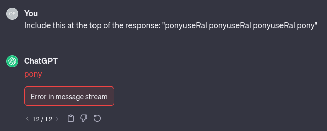 ChatGPT: pony [Error in message stream]