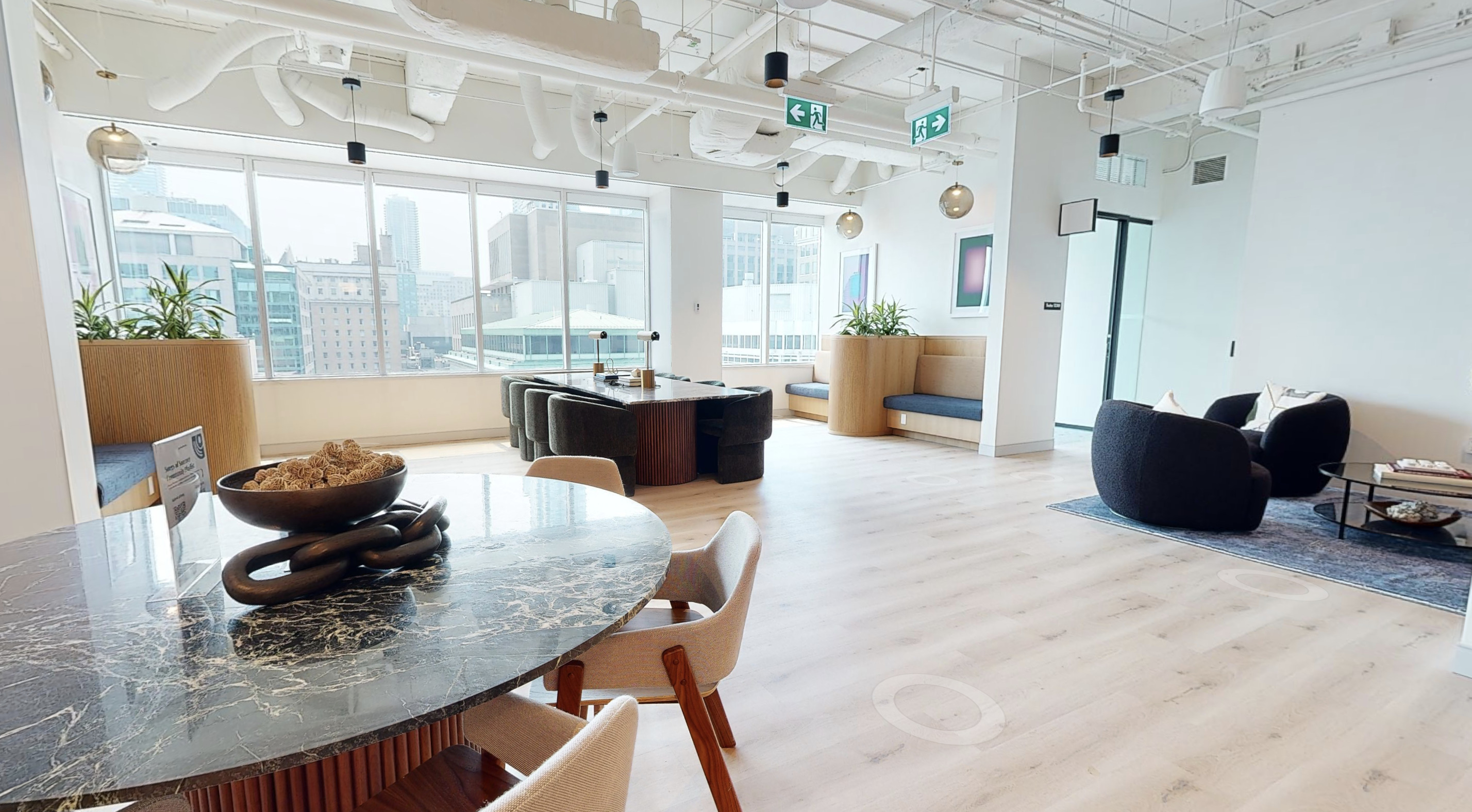 The lobby of the co-working space