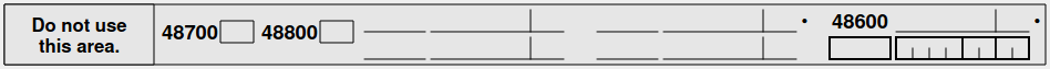 A area labelled &ldquo;Do not use this area&rdquo;, with a box numbered &ldquo;48700&rdquo;, another box labelled &ldquo;48800&rdquo;, a grid of lines, and a line labelled &ldquo;48600&rdquo; with a line below it